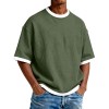 Camiseta Masculina Casual com Gola Redonda e Cores Contrastantes — Malha Leve de Algodão, Manga Curta, para o Dia a Dia