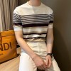 Blusa Masculina de Tricô Listrada com Gola Redonda, para Verão
