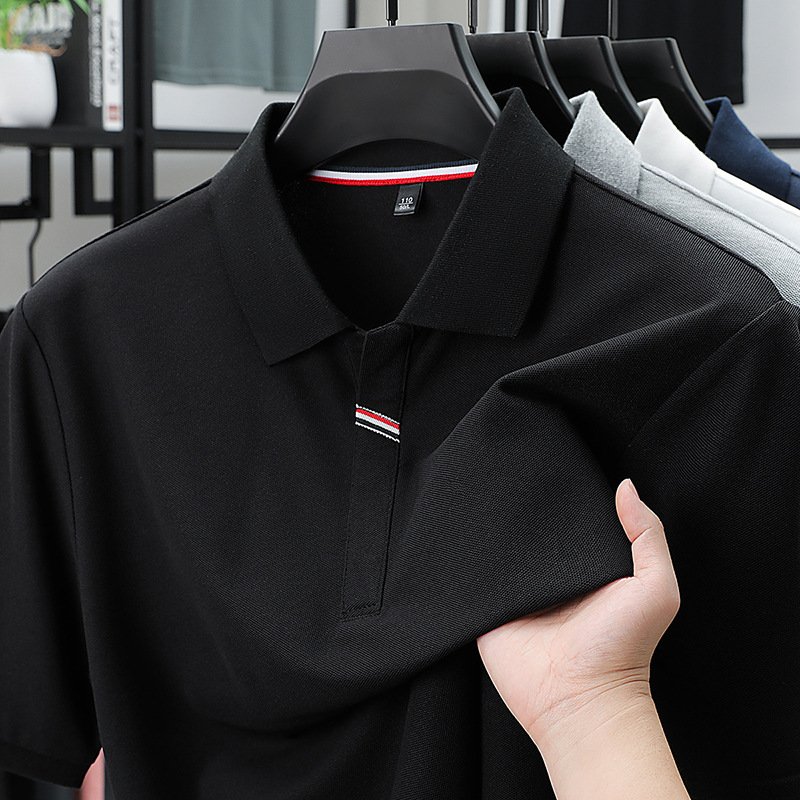 Camiseta Masculina Simples e Casual com Gola Lapela