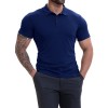 Camiseta Masculina Casual Respirável de Manga Curta com Gola Lapela, Combina com Tudo
