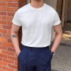 Camiseta Masculina de Verão Estilo Dandy com Gola Pequena