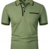 Camiseta Masculina Casual de Manga Curta com Gola Lapela