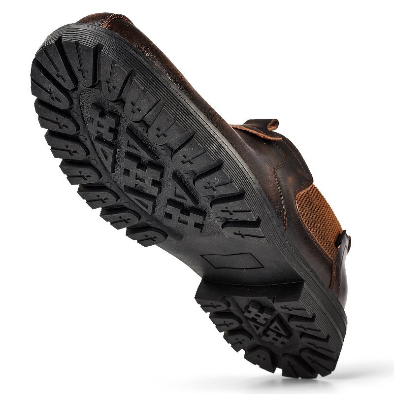 Sapatos de Couro Casuais Masculinos Modelo Loafer
