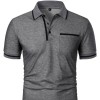 Camiseta Masculina Casual de Manga Curta com Gola Lapela