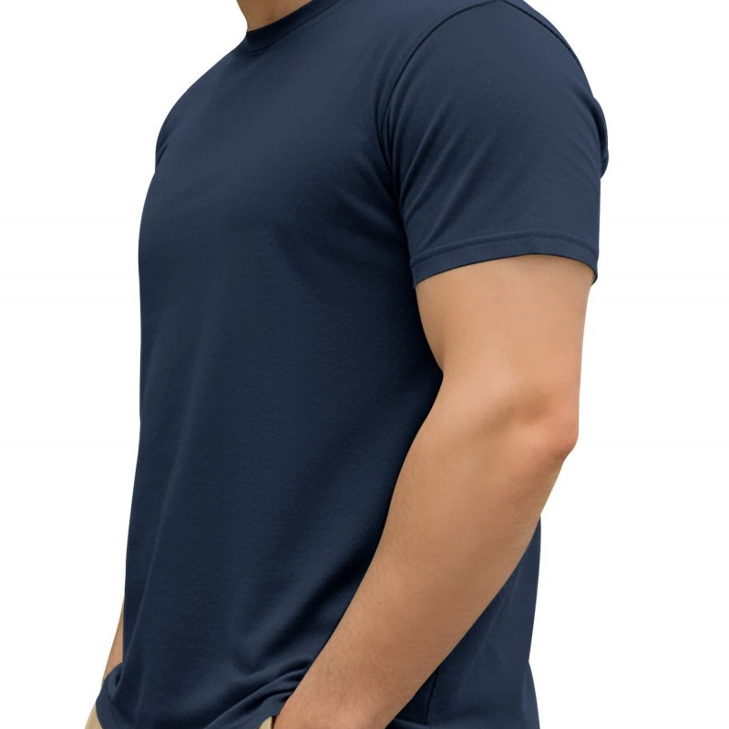 Camiseta Masculina Minimalista de Algodão, Gola Redonda e Manga Curta — Casual e Esportiva