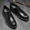Sapatos de Couro Casuais Masculinos Modelo Loafer