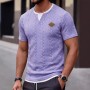 Camiseta Masculina Casual de Manga Curta com Efeito Duas Peças e Corte Ajustado