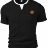 Camiseta Masculina Casual de Manga Curta com Efeito Duas Peças e Corte Ajustado