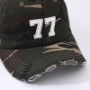 Boné Masculino de Camuflagem Multicolorida com Recortes Bordados e Aba Curva — Proteção Solar, para Passeios de Casal e Dança de Rua