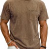 Camiseta Masculina Casual Retrô com Manga Raglan, Gola Redonda e Acabamento Envelhecido