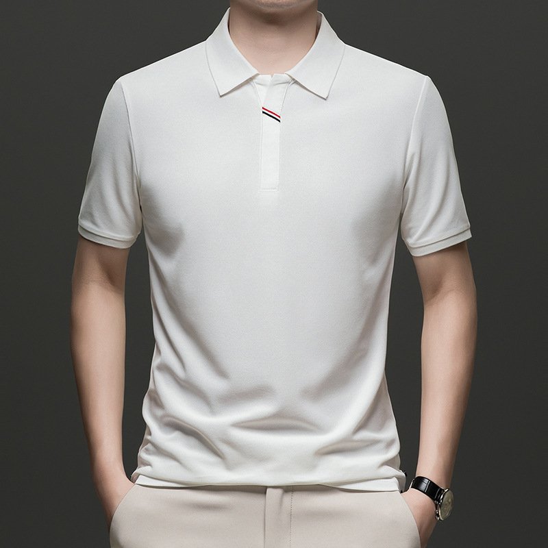 Camiseta Masculina Simples e Casual com Gola Lapela