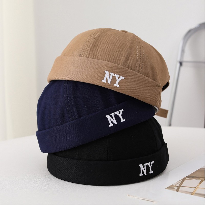 Boné Masculino Ajustável com Bordado NY, Cor Única, Estilo Boho — Ideal para Looks Casuais de Rua e Dança