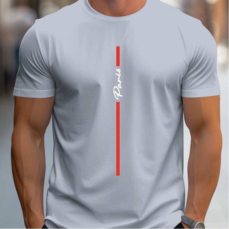 Camiseta Masculina com Estampa Paris Caligrafada