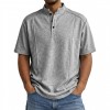Camisa Polo Masculina de Tricô de Manga Curta com Gola Henley