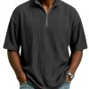 Blusa Masculina de Verão, Larga, Casual e de Cor Sólida com Trama Waffle
