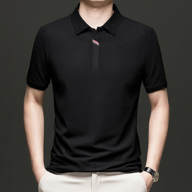 Camiseta Masculina Simples e Casual com Gola Lapela