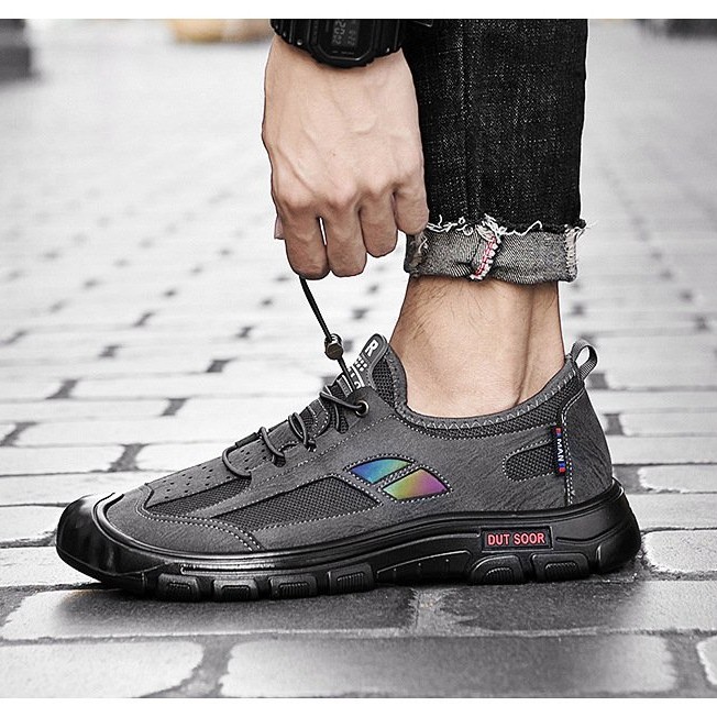 Sapatos Masculinos Casuais de Malha Antiderrapantes para Ar Livre