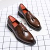 Sapatos de Couro Masculinos Loafer Clássicos com Borlas para Casamento
