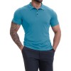 Camiseta Masculina Casual Respirável de Manga Curta com Gola Lapela, Combina com Tudo