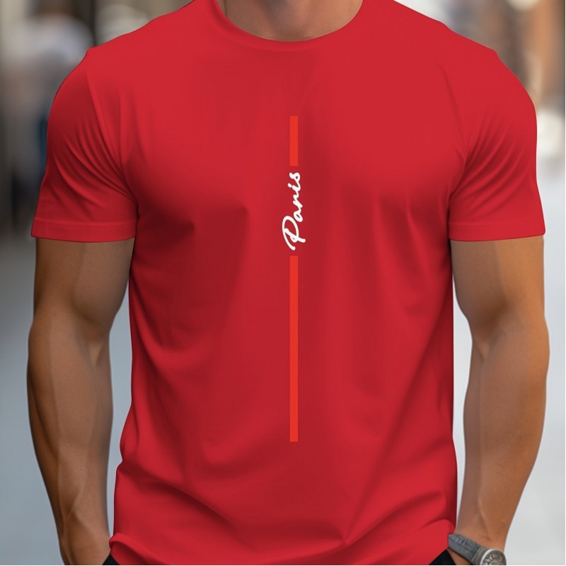 Camiseta Masculina com Estampa Paris Caligrafada