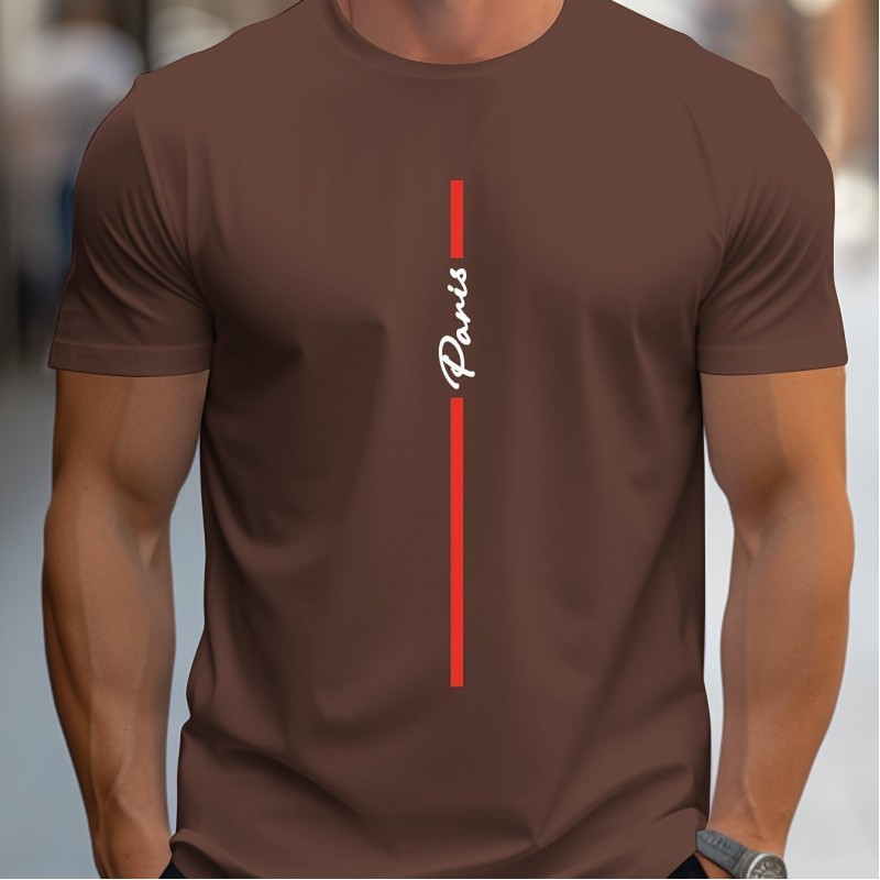 Camiseta Masculina com Estampa Paris Caligrafada