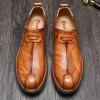 Sapatos de Couro Casuais Masculinos Modelo Loafer