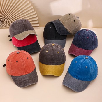 Boné Multicolorido Ajustável com Acabamento Envelhecido — Estilo Casual para Uso Diário, Viagens e Fotografia
