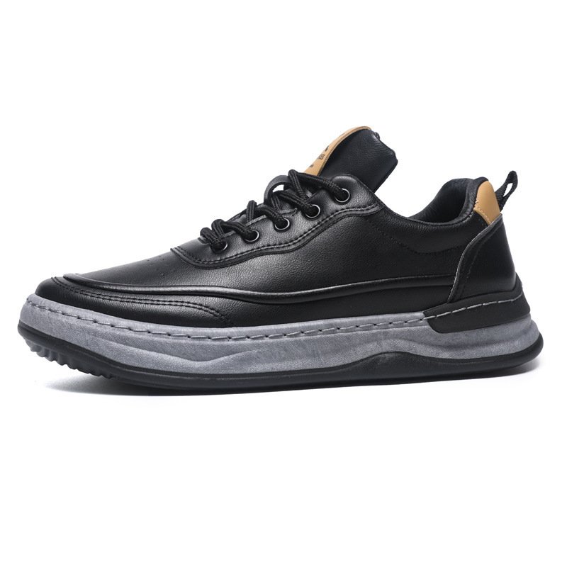 Sapatos Casuais Masculinos Respiráveis e Versáteis com Sola Macia, Amarração e Bico Redondo