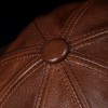 Chapéu Masculino de Couro Estilo Octogonal com Topo Arredondado