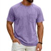 Camiseta Masculina Casual Retrô com Manga Raglan, Gola Redonda e Acabamento Envelhecido