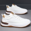 Sapatos Casuais Masculinos Respiráveis e Versáteis com Sola Macia, Amarração e Bico Redondo