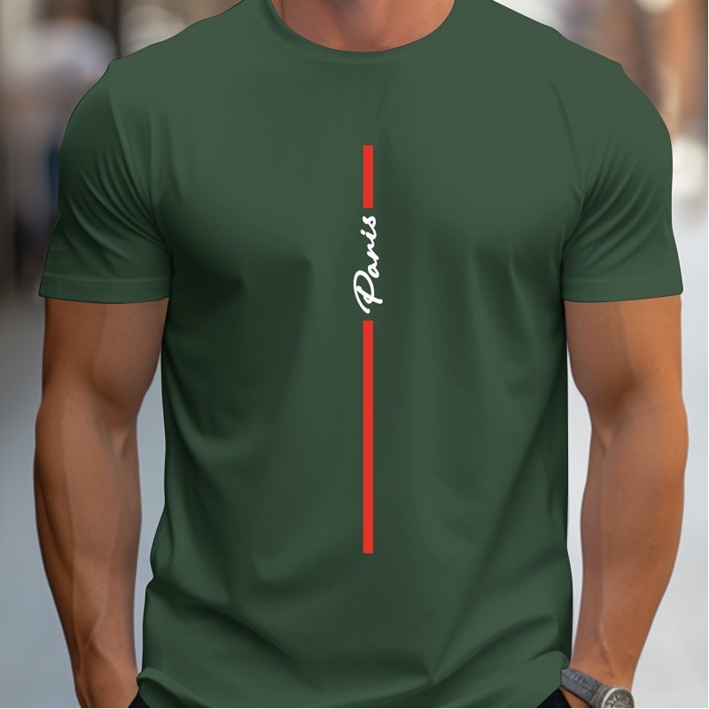 Camiseta Masculina com Estampa Paris Caligrafada