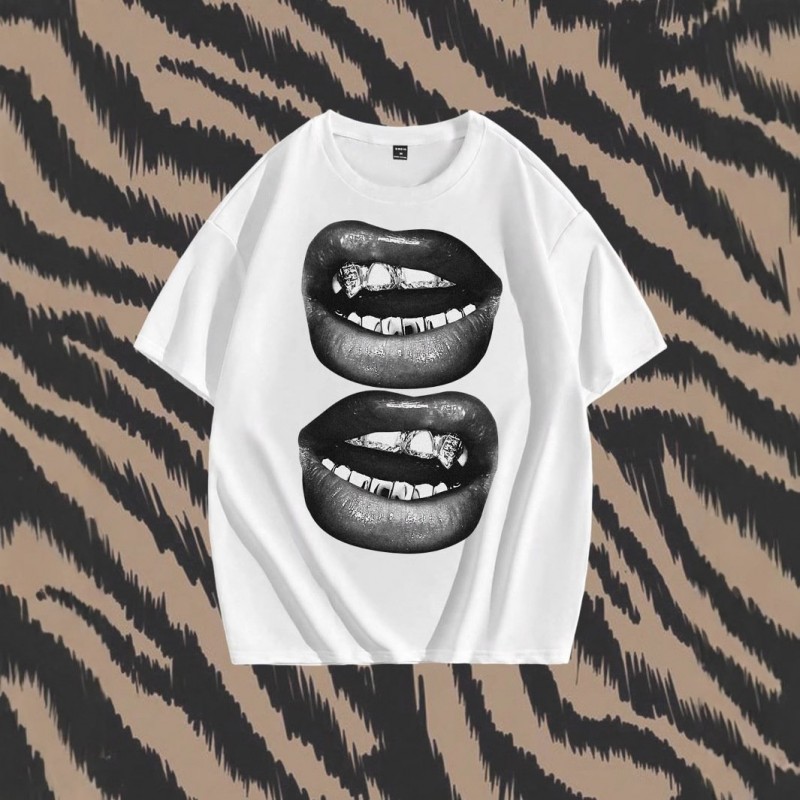 Camisetas Casuais de Manga Curta Largas, Estilo Hip-Hop Streetwear, para Casal