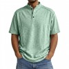 Camisa Polo Masculina de Tricô de Manga Curta com Gola Henley