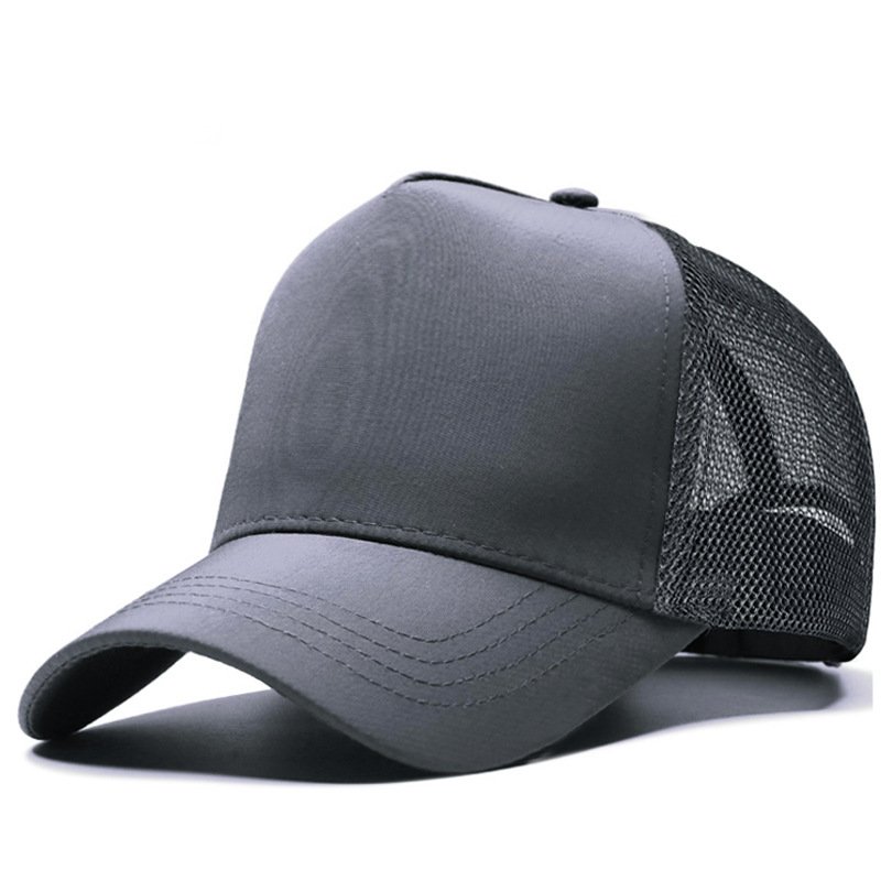 Boné Trucker Masculino Ajustável com Tela e Fechamento Snapback, Cor Sólida