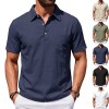 Camisa Polo Masculina de Linho para Praia, Corte Largo e Minimalista