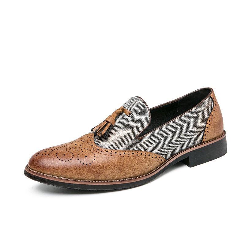 Sapatos de Couro Masculinos Casuais e Versáteis Estilo Inglês