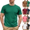 Camiseta Masculina Minimalista de Algodão, Gola Redonda e Manga Curta — Casual e Esportiva