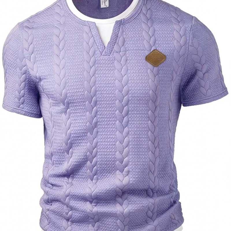 Camiseta Masculina Casual de Manga Curta com Efeito Duas Peças e Corte Ajustado
