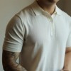 Camisa Polo Masculina Fina e Casual de Corte Ajustado para o Verão