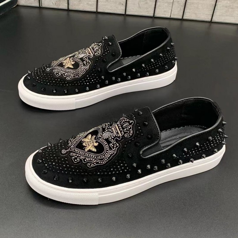 Sapatos Casuais Masculinos com Rebites e Respirabilidade