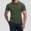 Camiseta Masculina Casual Respirável de Manga Curta com Gola Lapela, Combina com Tudo
