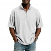Blusa Masculina de Verão, Larga, Casual e de Cor Sólida com Trama Waffle