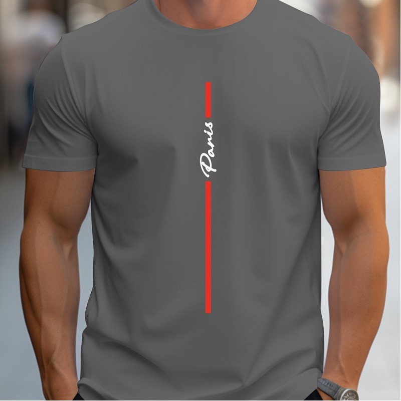 Camiseta Masculina com Estampa Paris Caligrafada