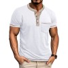 Camiseta Henley Vintage Masculina de Manga Curta com Botões