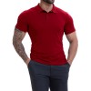 Camiseta Masculina Casual Respirável de Manga Curta com Gola Lapela, Combina com Tudo