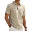 Camisa Polo Masculina de Linho para Praia, Corte Largo e Minimalista