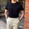 Camiseta Masculina de Verão Estilo Dandy com Gola Pequena