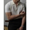 Camisa de Tricô Masculina de Verão, Manga Curta, Cor Sólida e Corte Ajustado