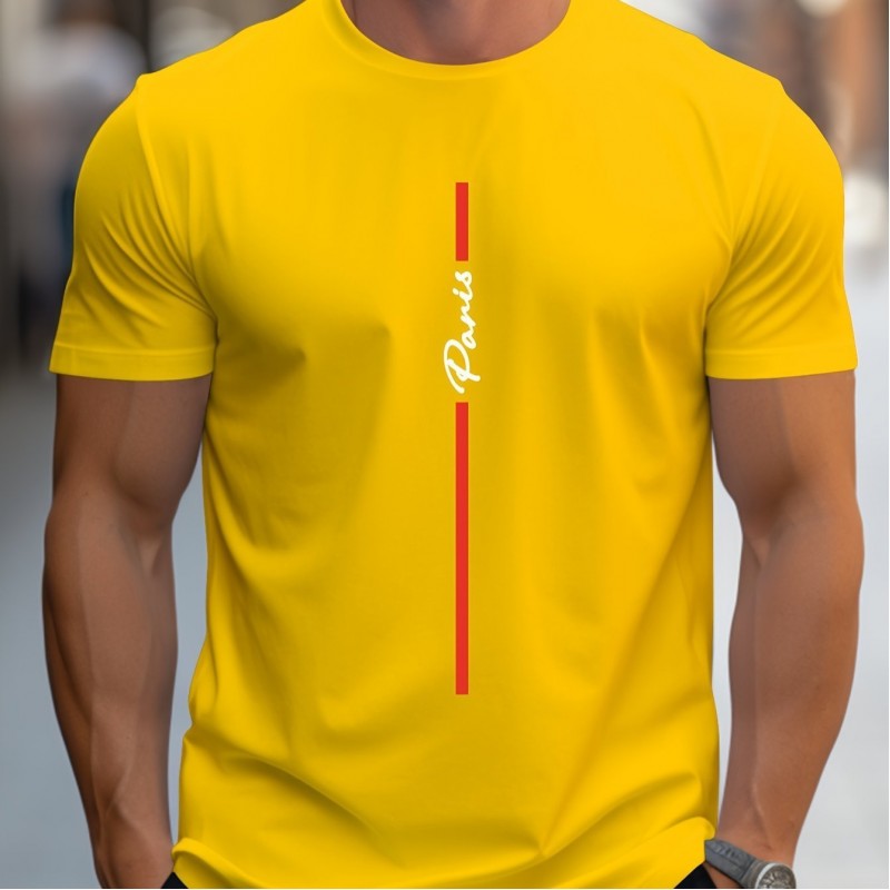 Camiseta Masculina com Estampa Paris Caligrafada